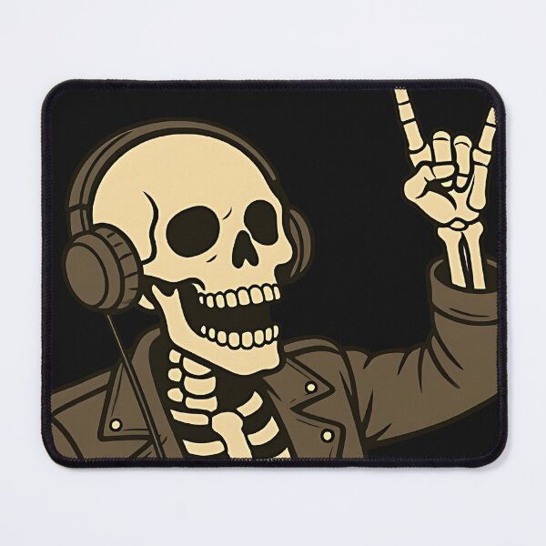 Item preview, Heavy Metal Skull in Leather Jacket - Rock Horns Sticker designed and sold by DarkOriginArts.