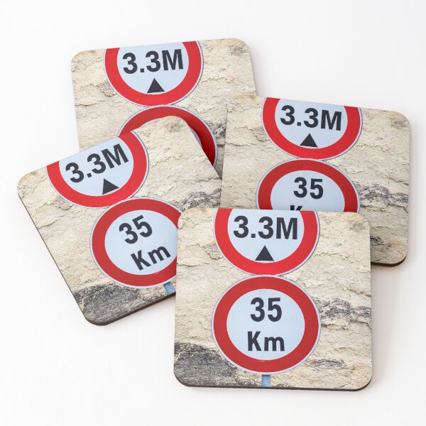 Item preview, Traffic Signs Indicating 3.3m Height Restriction and 35 Km Speed Limit on Stone Wall designed and sold by Nmallia.