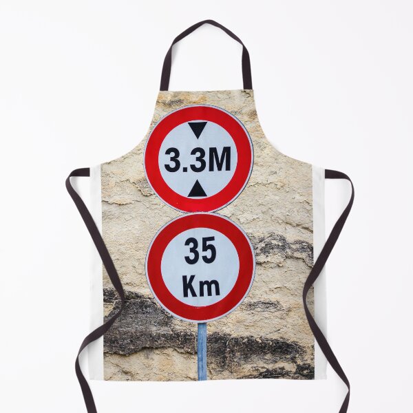 Item preview, Traffic Signs Indicating 3.3m Height Restriction and 35 Km Speed Limit on Stone Wall designed and sold by Nmallia.