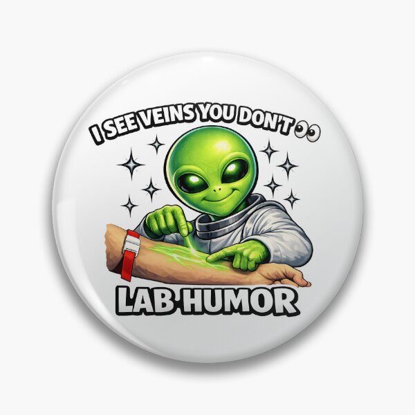 Item preview, Funny Alien Phlebotomist Lab Humor Retro Sci-Fi Vein Finder Design for Medical Lab Week designed and sold by ClinicalHubs.