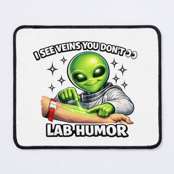 Item preview, Funny Alien Phlebotomist Lab Humor Retro Sci-Fi Vein Finder Design for Medical Lab Week designed and sold by ClinicalHubs.