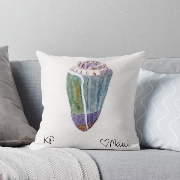 Item preview, Watercolor painting of a colorful cone shell. designed and sold by KPierceArt.