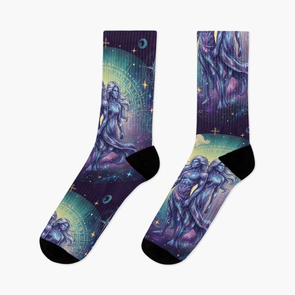 Item preview, Celestial Gemini Zodiac - Majestic Galaxy Twin Wolves Aesthetic Art designed and sold by artscripts.