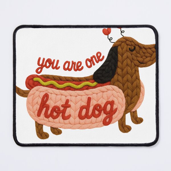 Item preview, Cute Knitted Hot Dog Dachshund Art designed and sold by DEONDRERONDEL12.