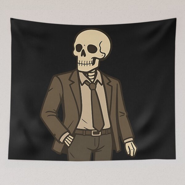Item preview, Business Skeleton in Suit - Corporate Burnout Dark Humor Art designed and sold by DarkOriginArts.
