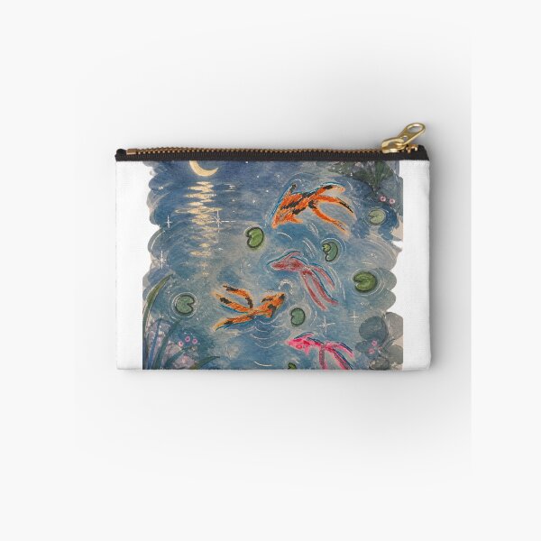 Item preview, Koi Fish Pond by Moonlight — Hand-Drawn Watercolour Japanese Art Print designed and sold by IntertwineCo.