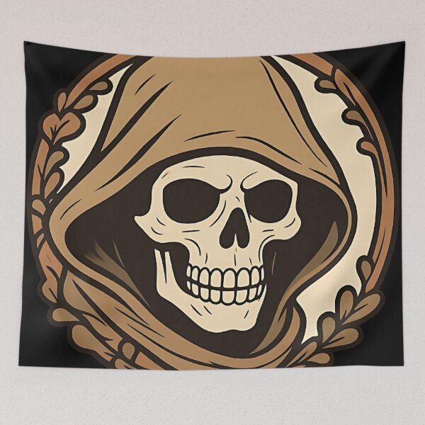 Item preview, Hooded Reaper Skull Emblem - Dark Gothic Soul Collector Art designed and sold by DarkOriginArts.
