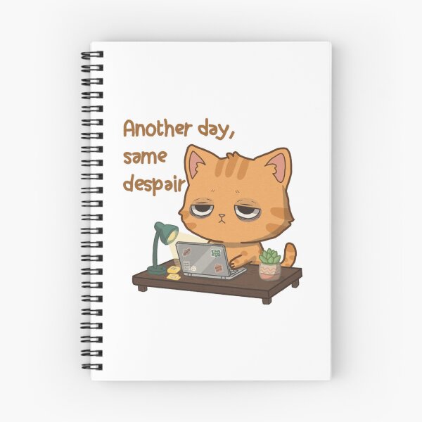 Item preview, Another Day Same Despair Tired Working Ginger Cat designed and sold by HeyGraceArt.