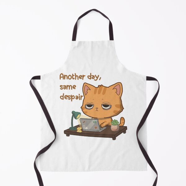 Item preview, Another Day Same Despair Tired Working Ginger Cat designed and sold by HeyGraceArt.