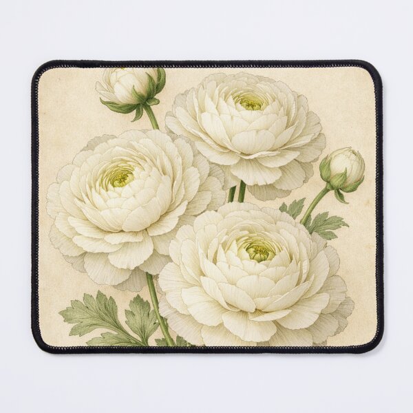 Item preview, Vintage Ranunculus Botanical Print – White Floral Antique Illustration designed and sold by Darlin8888.