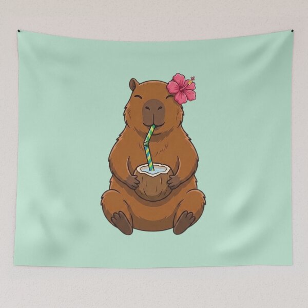 Item preview, Summer Capybara Coconut Vibes designed and sold by Ivy-Triggs.