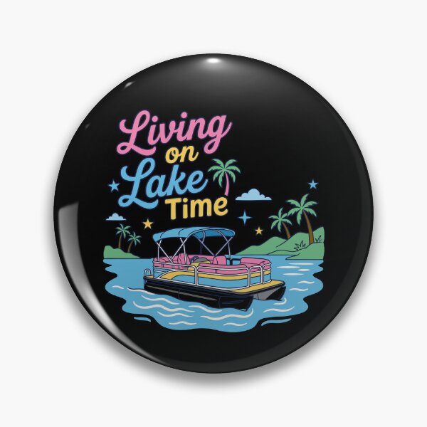 Item preview, Living on Lake Time Cute Pontoon Boat Summer designed and sold by KroghDs.