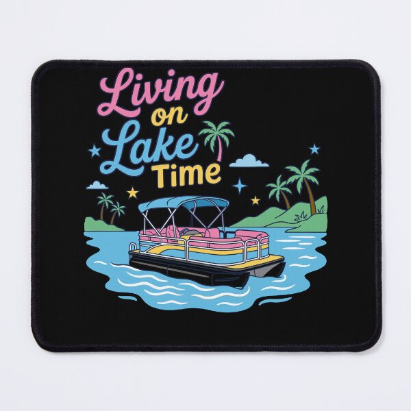 Item preview, Living on Lake Time Cute Pontoon Boat Summer designed and sold by KroghDs.