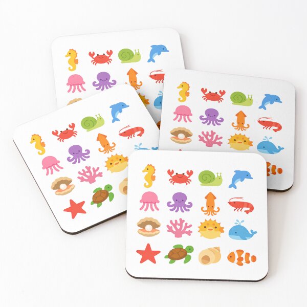 Item preview, Kawaii Sea Life Icons – Pastel Ocean Friends Graphic Set designed and sold by FatmaElhofy.