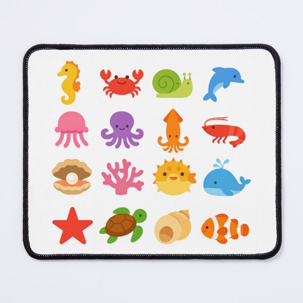 Item preview, Kawaii Sea Life Icons – Pastel Ocean Friends Graphic Set designed and sold by FatmaElhofy.
