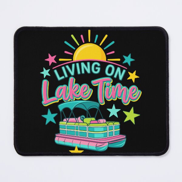 Item preview, Living on Lake Time Cute Pontoon Boat Summer designed and sold by KroghDs.