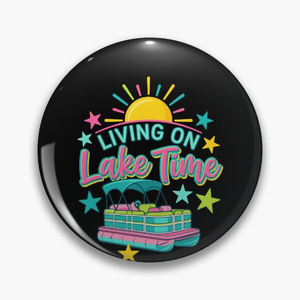 Item preview, Living on Lake Time Cute Pontoon Boat Summer designed and sold by KroghDs.