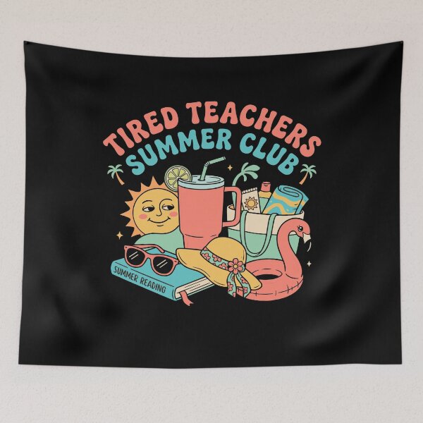 Item preview, Tired Teachers Summer Club Retro Beach Reading designed and sold by KroghDs.