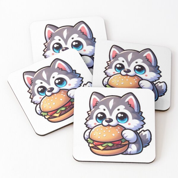 Item preview, Cute Husky Burger Kawaii Sticker designed and sold by carestazafeli.
