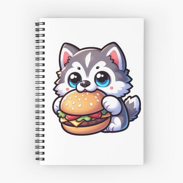 Item preview, Cute Husky Burger Kawaii Sticker designed and sold by carestazafeli.