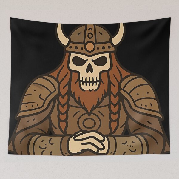 Item preview, Viking Skeleton King - Undead Norse Berserker Warrior Art designed and sold by DarkOriginArts.