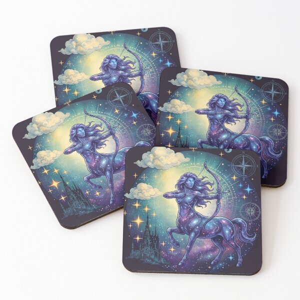 Artikelvorschau, Celestial Sagittarius Zodiac - Majestic Galaxy Archer Aesthetic Art entworfen und verkauft von artscripts.