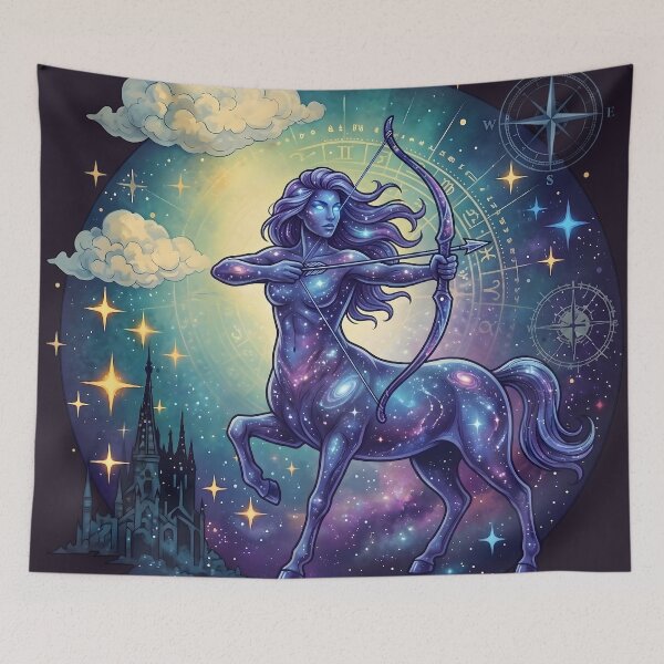 Item preview, Celestial Sagittarius Zodiac - Majestic Galaxy Archer Aesthetic Art designed and sold by artscripts.