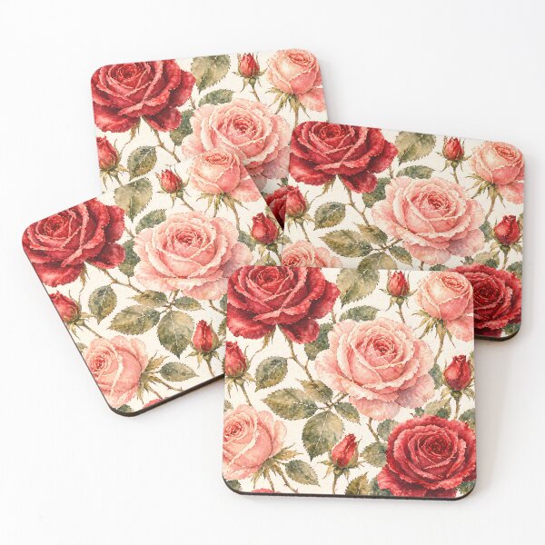 Item preview, Vintage Watercolor Roses Pattern | Romantic Floral Botanical Art designed and sold by Bara Lune Design .