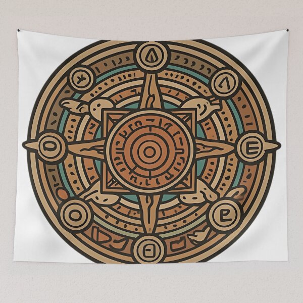 Item preview, Ancient Arcane Compass - Mystical Esoteric Sigil Wheel Art designed and sold by DarkOriginArts.