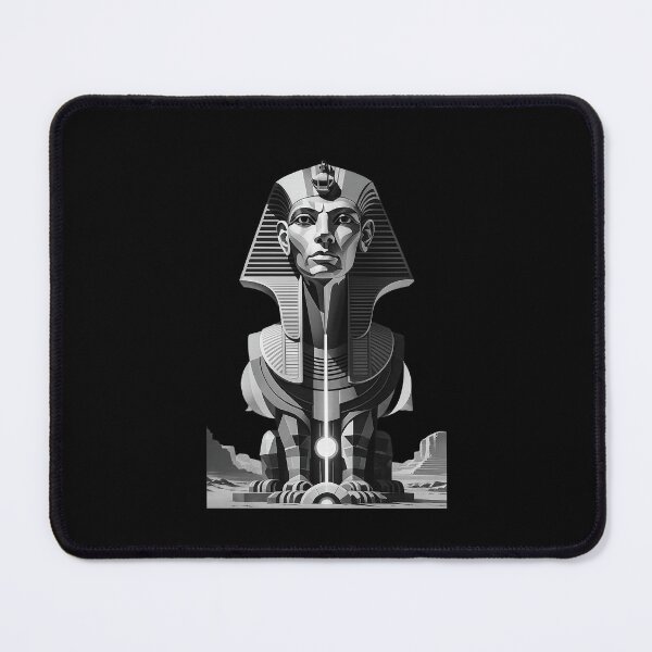 Item preview, Futuristic Egyptian Sphinx Monochrome Artwork designed and sold by Kemet Aura.