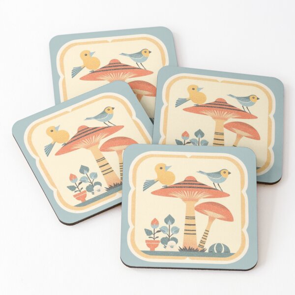 Item preview, Folk Mushroom Birds designed and sold by mellow-koko.