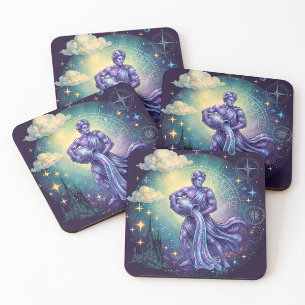 Item preview, Celestial Aquarius Zodiac - Majestic Galaxy Water Bearer Aesthetic Art designed and sold by artscripts.