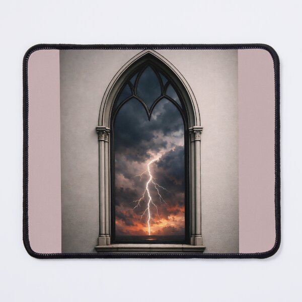 Item preview, Window to the Soul | Gothic Arch Fine Line Architecture Stormy Sky Art designed and sold by Studio77-Gothic.
