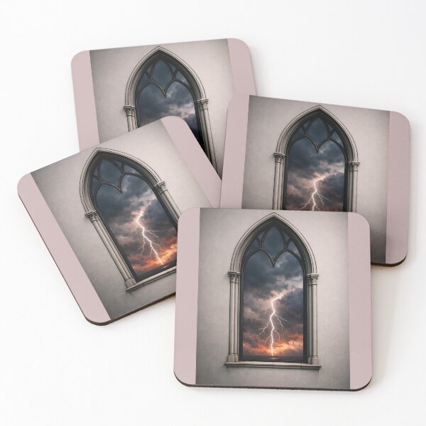 Item preview, Window to the Soul | Gothic Arch Fine Line Architecture Stormy Sky Art designed and sold by Studio77-Gothic.