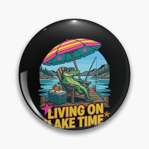 Item preview, Living on Lake Time Alligator Fishing Summer designed and sold by KroghDs.