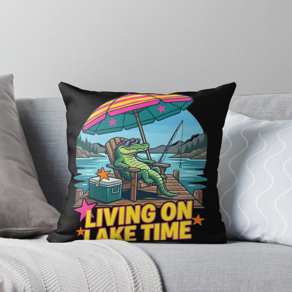 Item preview, Living on Lake Time Alligator Fishing Summer designed and sold by KroghDs.