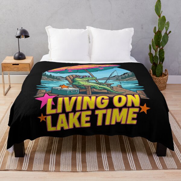 Item preview, Living on Lake Time Alligator Fishing Summer designed and sold by KroghDs.