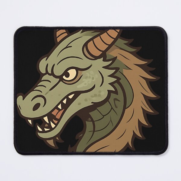 Item preview, Green Forest Dragon Head - Aggressive Venomous Wyvern Art designed and sold by DarkOriginArts.