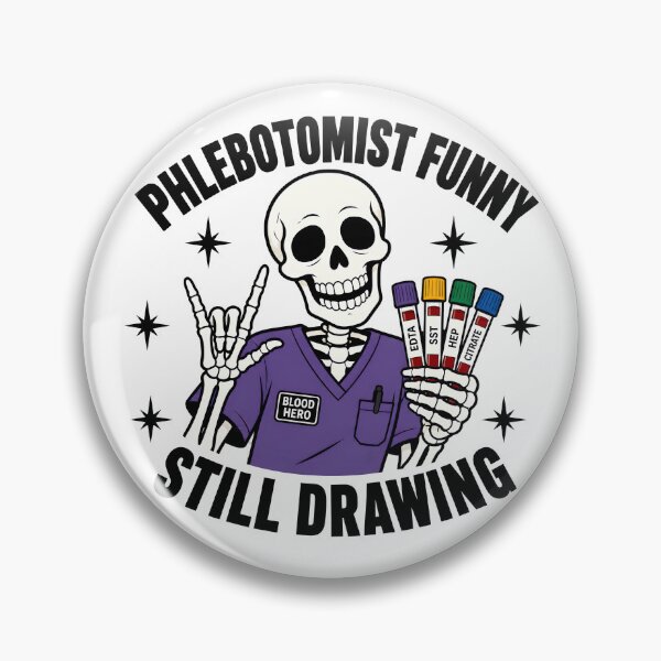 Item preview, Funny Skeleton Phlebotomist Blood Draw Tech Shirt – Phlebotomy Week Lab Vampire Meme Gift for Medical Phleb Heroes designed and sold by ClinicalHubs.