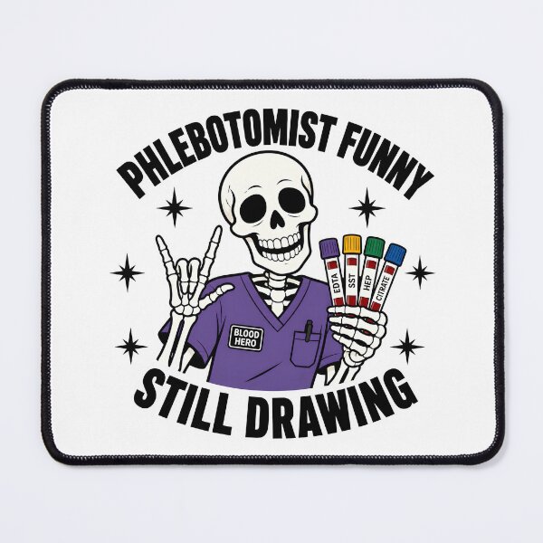 Item preview, Funny Skeleton Phlebotomist Blood Draw Tech Shirt – Phlebotomy Week Lab Vampire Meme Gift for Medical Phleb Heroes designed and sold by ClinicalHubs.