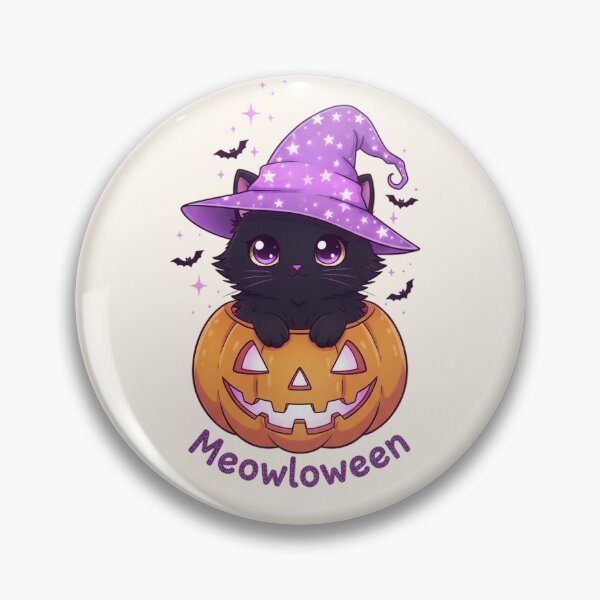 Item preview, Meowloween Cute Black Cat Sitting in Pumpkin designed and sold by SweetLilith.