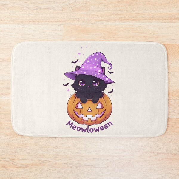 Item preview, Meowloween Cute Black Cat Sitting in Pumpkin designed and sold by SweetLilith.