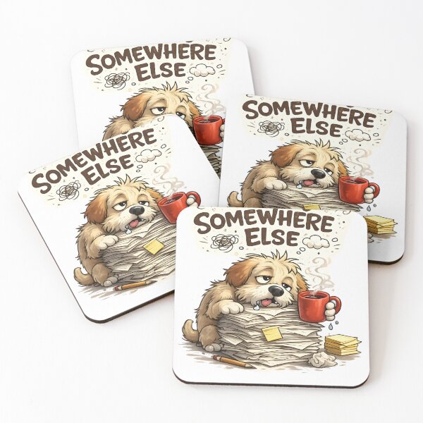 Item preview, Mentally Somewhere Else Funny Tired Dog designed and sold by Aurora Prints.