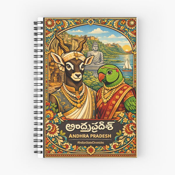 Item preview, Andhra Pradesh T-Shirt | Heritage Blackbuck & Rose-Ringed Parakeet Art | IndianStateChronicles designed and sold by freezed-frames.