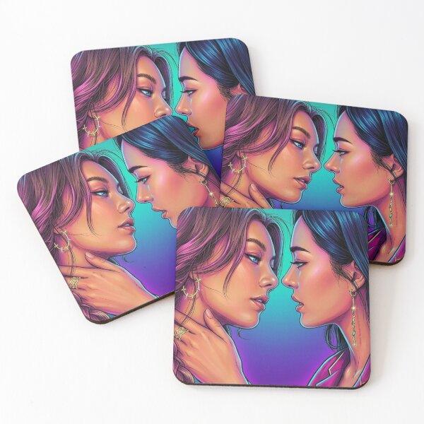 Item preview, Love Glance Neon Thai GL Series Lgbtq+ Love Sapphic Decor Poster Print Art Comic designed and sold by Mind Space.