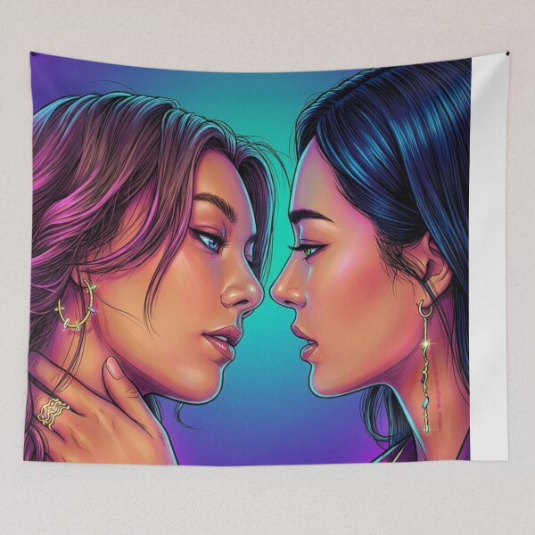Item preview, Love Glance Neon Thai GL Series Lgbtq+ Love Sapphic Decor Poster Print Art Comic designed and sold by Mind Space.