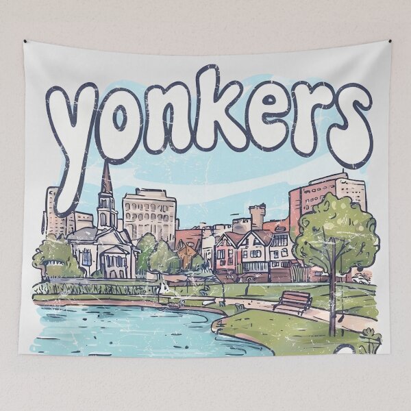 Item preview, Yonkers NY Skyline Cute Cityscape Retro Pastel City  designed and sold by HowToCanadian.