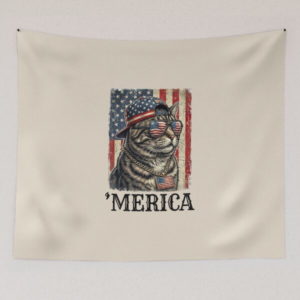 Item preview, Cool Merica Cat designed and sold by dudelinart.