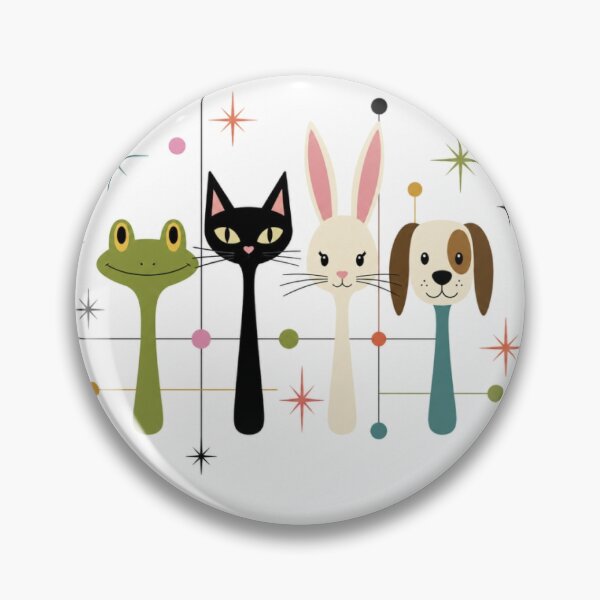Item preview, Retro Animal Faces Vector Graphic Design designed and sold by ArtoryNest.