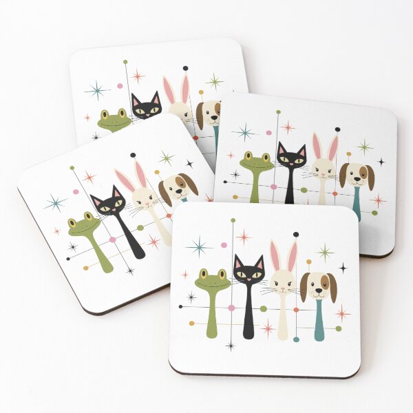 Item preview, Retro Animal Faces Vector Graphic Design designed and sold by ArtoryNest.